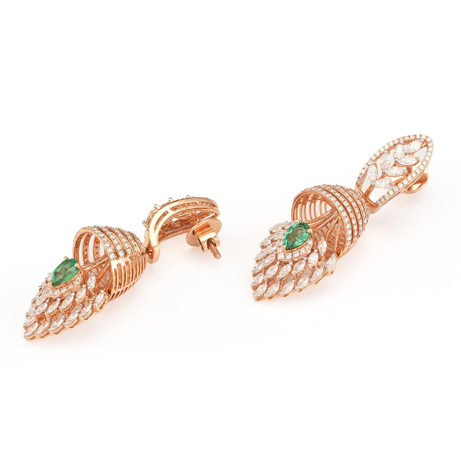 The Emerald Plume Diamond Earring