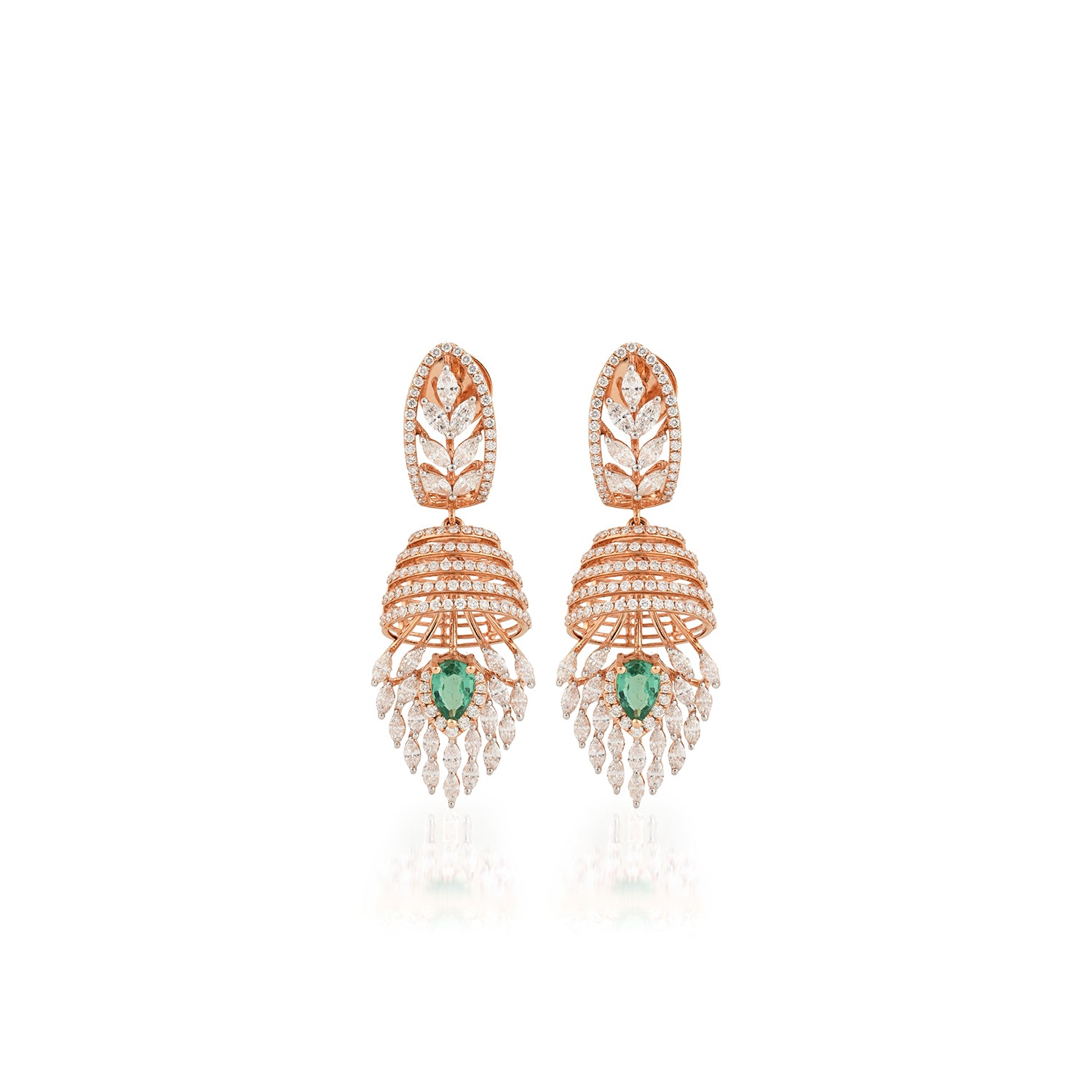 The Emerald Plume Diamond Earring