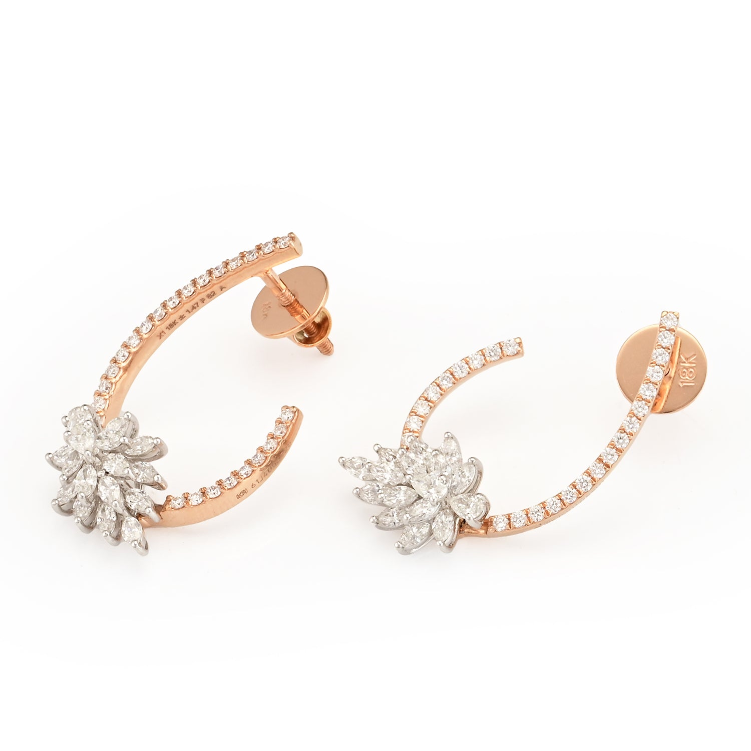 The Lotus Arc Diamond Earring