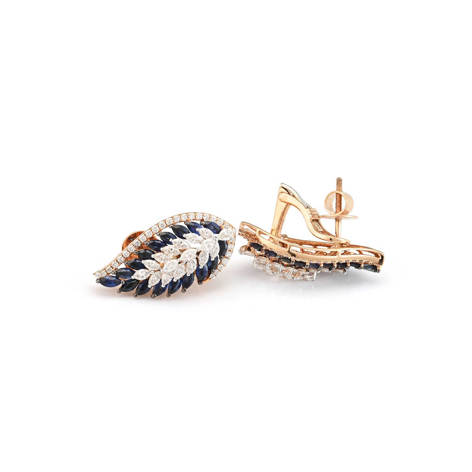 Aveline Blue Leaf Diamond Earring