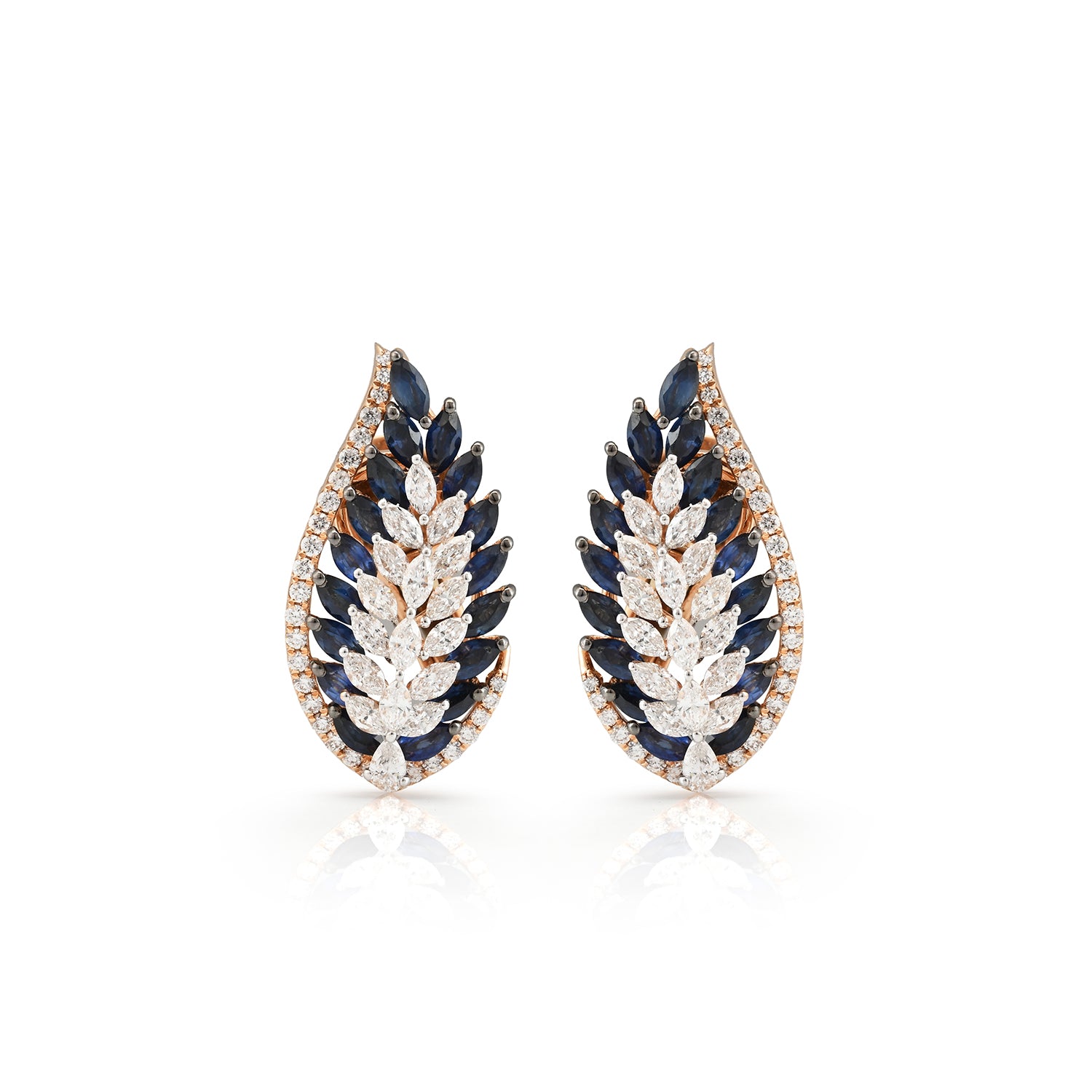 Aveline Blue Leaf Diamond Earring