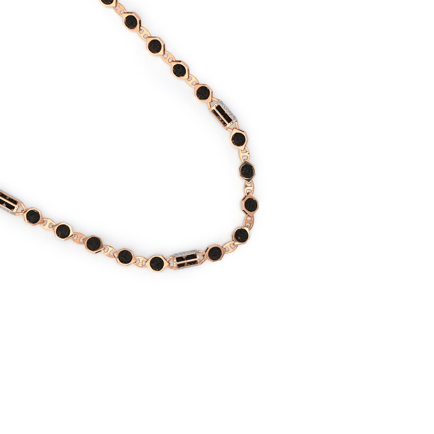 Black Onyx Rose Gold Men’s Chain