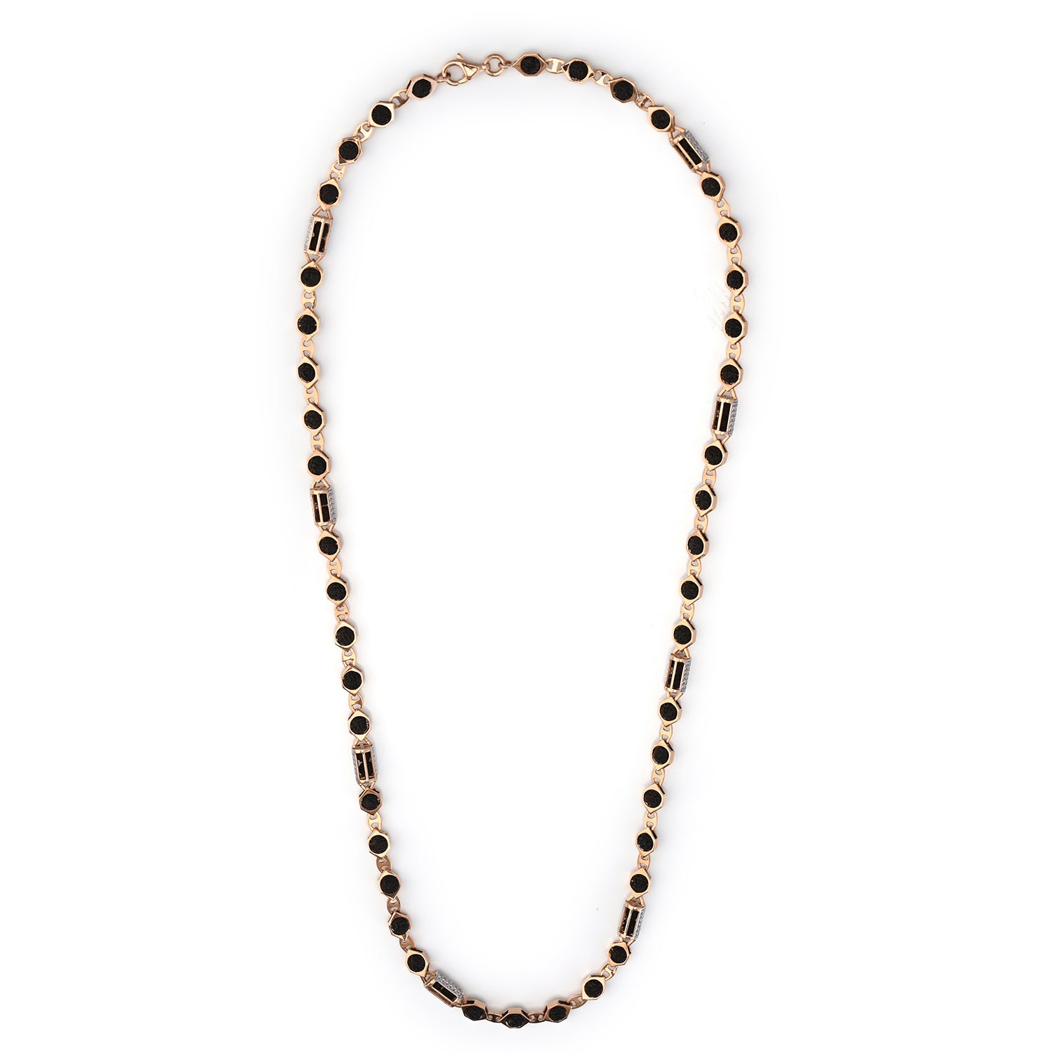 Black Onyx Rose Gold Men’s Chain
