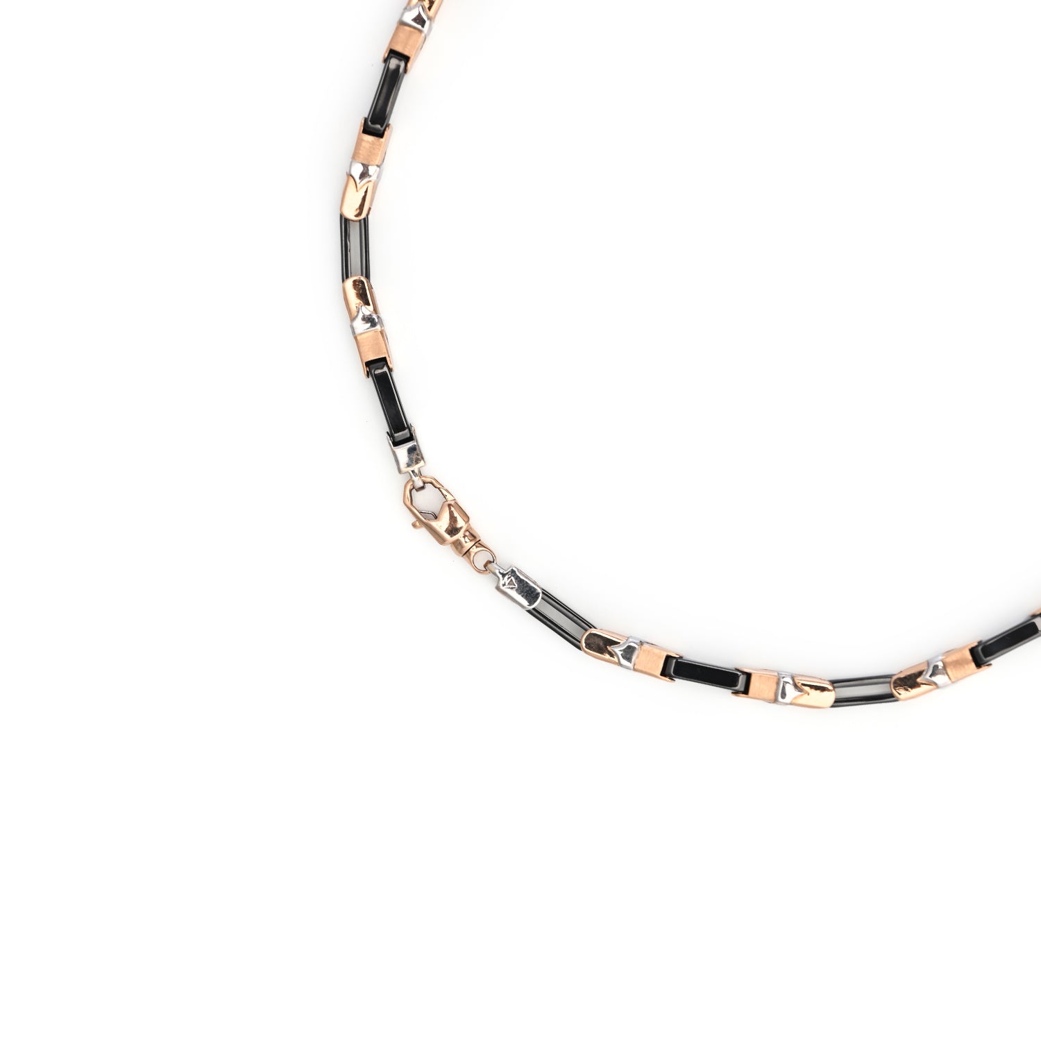 Black & Rose Gold Men’s Link Chain